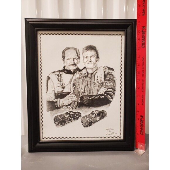 Dale Adkins Art- Dale Earnhardt SR & JR Sketch Drawing Print - 0226 - Picture 2 of 9
